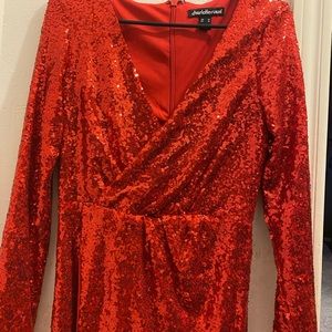 Red sequin dress